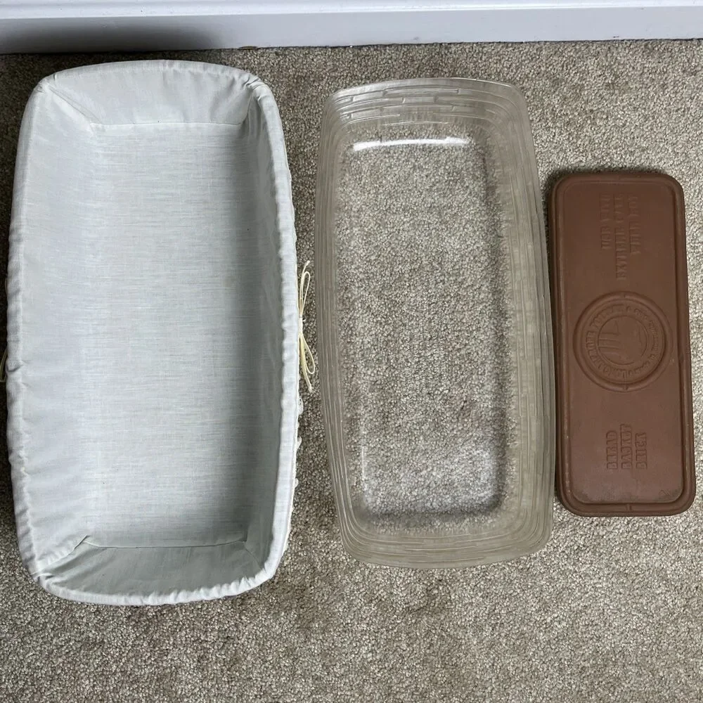 HTF Longaberger 1989 Bread Basket, Liner, Plastic Insert, Bread Brick w/Receipts